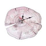 Veemoon Stilvolle Stille Wanduhr mit Jahresring Design Dekorative Hängende Holz Uhr für Wohnzimmer...