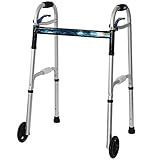 Rollator für ältere Menschen, Erwachsene, faltbar, tragbar, mit 2 großen Rädern, leichter...