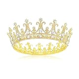 XFSRG Runde Diademe Damen Strasssteine Krone Modisch und Funkelnd Geburtstag Tiara für Hochzeiten...