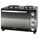 ProfiCook Minibackofen mit Kochplatten und Drehspieß | 32L | Umluft, Oberhitze, Unterhitze,...
