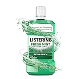 Listerine Fresh Mint antibakterielle Mundspülung für frischen Atem, mit ätherischen Ölen,...
