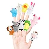 DERAYEE Finger-Puppen Set（10 Stück）,Finger Plüschtier Kinder,Kleine Tier Fingerspielzeug für...