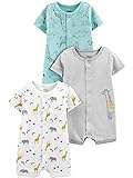Simple Joys by Carter's Baby Jungen 3-Pack Snap-up Rompers Overall, Aquablau Waldtiere/Grau...