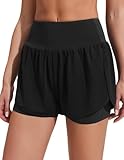 PINSPARK Damen Sporthose Kurz Laufhose mit Innenslip Sommer Hohe Taille Sport Shorts...