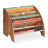 Relaxdays Dokumentenablage, 6 Ablagefächer, DIN A4, HxBxT: 27 x 34 x 27 cm, Büro & Schule,...