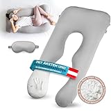 mimi kalu® Seitenschläferkissen mit Memory Foam [Formstabil] inkl. 100% Soft-Cotton Bezug und...