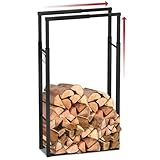 VOUNOT Verstellbare Kaminholzregal Metall, 9 Größen Einstellbar, Brennholzregal Feuerholzregal mit...