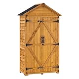 M MCombo Gartenschrank Geräteschuppen Werkzeugschrank Outdoor-Schrank Gartenbox mit Satteldach aus...