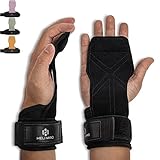 Power Zughilfen Krafttraining, Fast Grip Leder Zughilfe-Handgelenksbandage für Bodybuilding,...