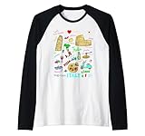 I Love Italy, Enjoy Cool Italy Illustration Sketch Drawing Raglan