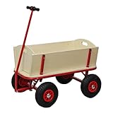 PROREGAL Profi Bollerwagen Bolly HxBxT 97x90x60cm, Traglast 150kg, Luftbereifung, Rot, Handwagen...