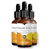 Nature Nation® Premium Vitamin D3 K2-3 * 50ml, 5.100 Tropfen - Hoch bioverfügbares Vitamin D3,...