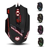 zelotes T90 Gaming Maus 9200 DPI, 8 Programmierbare Tasten, Multi-Modi LED, USB Gaming Maus,...