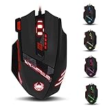 zelotes T90 Gaming Maus 9200 DPI, 8 Programmierbare Tasten, Multi-Modi LED, USB Gaming Maus,...