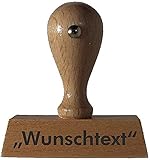 Holzstempel mit individueller Textplatte, Wunschtext, einzeilig, 4cm, gleich online gestalten