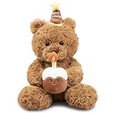 GDFJBG Teddy Plüschtier,Teddy mit Kuchen und Hat, 30cm Nette Plüsch Spielzeug Niedliche...