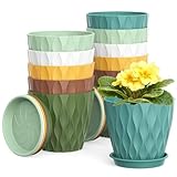 DAILIENFUS 12er Set Blumentöpfe - Hochwertige Kunststoff Töpfe für Zimmerpflanzen innen &...