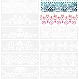 Alipis Vintage Malschablonen Satz aus PET Wiederverwendbare Bastelschablonen 305X10cm Präzise Wand...