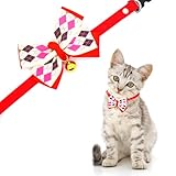 Dagslys Katzenhalsband mit Glöckchen, verstellbares Haustierhalsband, Abreißband, Rot-Weiß,...