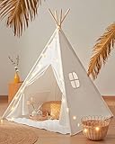 Tiny Land Tipi Zelt für Kinder, Drinnen Tipi Spielzelt für Kinder mit Gepolsterter Decke &...