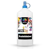 OfficeTree 1 Liter Flüssigkleber Bastelkleber Lösungsmittelfrei - Bastelleim Kleber für Kinder...