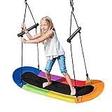 GOPLUS Höheverstellbare Schaukel bis 150 kg belastbar, Gartenschaukel für Erwachsene oder Kinder,...