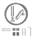 Haoruifu 5m Wandhalterung Set, Vorhang Draht Seil Edelstahl, Gardine Stahlseil, für Vorhang,...