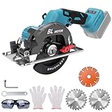 Akku Handkreissäge Kompatibel mit Makita 18V, Bürstenlose Mini Handkreissäge mit 3pcs 140/135mm...