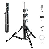 TARION Lichtstativ 130cm Metall Lampenstativ: Tischstativ Bodenstativ für Studio Outdoor Fotografie...