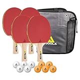 JOOLA Tischtennis-Set Family , 4 Tischtennisschläger + 10 Tischtennisbälle + Tasche, ca. B 30 x H...