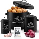 Twopol® Kartoffel Aufbewahrungsbox [3er Set]-mit 360°Luftzirkulation hält Gemüse länger...