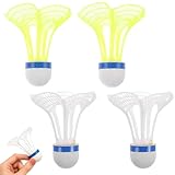 ltoSrfnb Federball, Winddichte Federbälle, 4 Stück Badminton Bälle, Gelb Und Weiß Mit...