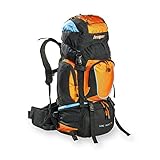 AspenSport Unisex Rucksack Long March, schwarz/orange, 80 x 45 x 32 cm, 70 liters, AB05Y04