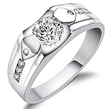 WZPKJH Ring -Ornamente, Fancy Herren Diamond Ring S925 Sterling Silber Gothic Fashion Paar...