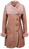 Infnity Leather Damen Warm Beige Merino Lammfellmantel Mit Toscana Kragen L