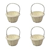 4 Stück Mini-Webkörbe, Hochzeits-Blumenkorb, 8X 5 Cm Körbe Für Blumenmädchen Blumenmädchen...