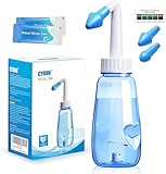 CYOUH Nasendusche Set, 260 ml, mit 60 Nasenwasch-Salzpaketen und Aufkleberthermometer，nasendusche...