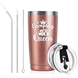Livole Camping Queen Becher für Frauen - Lustige Geschenke für Sie und Camper - 600ml Edelstahl...