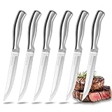 targzier Steakmesser 6-Teilig Set, Scharfes Steakmesserset mit Wellenschliff, Hochwertiges Edelstahl...