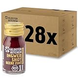 Kloster Kitchen Bio Ingwer Shot Beere Zimt Winter 1SHOT 28x 30 ml mit Ingwerstückchen I Limited...