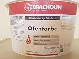 Kaminfarbe Kachelofenfarbe Dracholin Farbe weiß Putzfarbe Mineralfarbe für Kamine und Öfen...