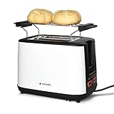 Navaris Doppelschlitz Toaster mit Brötchenaufsatz - 2 extragroße Toast Schlitze - 6 Stufen -...