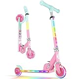 BELEEV V2 Roller Kinder 3-12 Jahre, Kinderroller Klappbar mit LED Leuchtenden Rädern, Vorbau und...