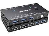 YOUTINGHDAV KVM Switch HDMI 8K@60Hz 4K@120Hz, KVM Switch 2 PC 1 Monitor HDMI2.1 with 3 USB3.0...