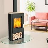 Fireplace K5733 Tuvalu Kaminofen Stahl Schwarz | Topplatte Sandstein/A+