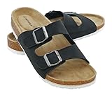 + Pantoletten Sandalen Hausschuhe Schlappen Clogs Kork Fußbett Gr. 36-46 (Black, EU...