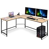 COSTWAY Schreibtisch L-Form, Eckschreibtisch, Gaming Computertisch PC-Tisch Computerschreibtisch mit...