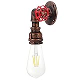 KAWELL Kreative Wasserrohr Vintage Kerze Wandleuchte Industrielle Retro Wandlampe Schmiedeeisen E27...