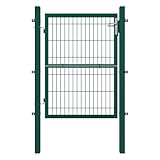 SONGMICS Gartentor, Gartentür, verzinkter Stahl, abschließbar, Tür 106 x 125 cm (B x H),...