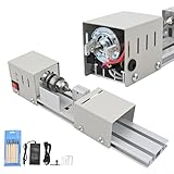 Mini Drechselbank Holz Metall mit Schleifmaschine Set, 12-24V Perlen Poliermaschine Drechselwerkzeug...